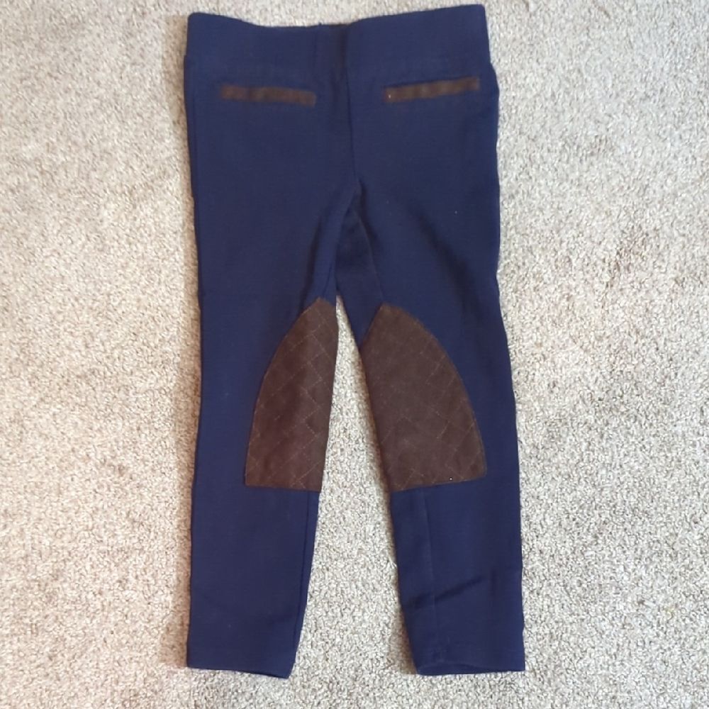 Janie and Jack Navy Blue Kids Riding Tights Jods Size 4 Knee Patch Equestrian